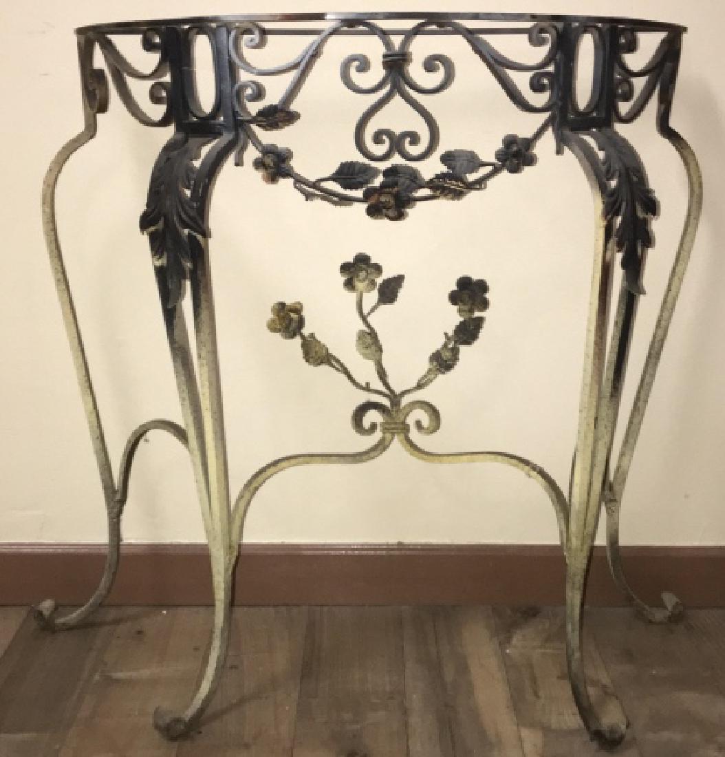 French Style Wrought Iron Demilune Console Table (1 of 4)