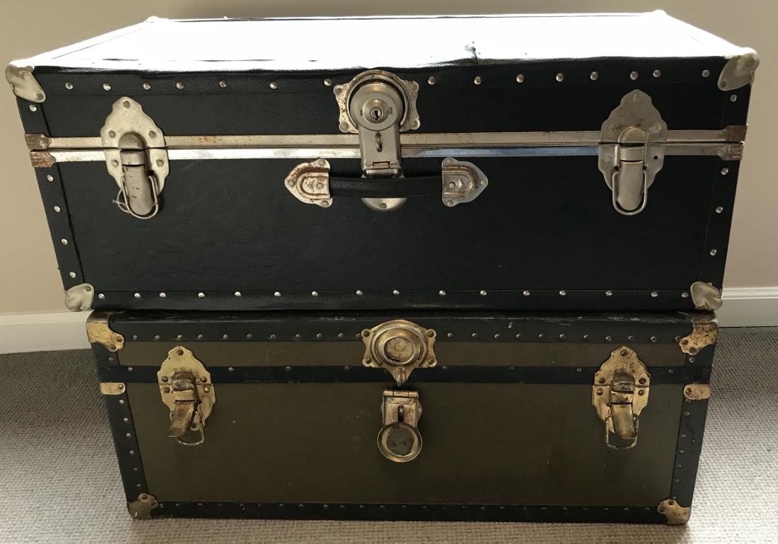 Two Vintage Trunks / Chests w Metal Hardware (1 of 4)