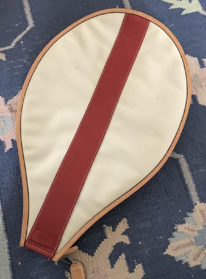 Vintage Tennis Racket Cover Made by Coach: Vintage Tennis Racket Cover Made by Coach. Property of a Briarcliff Manor, NY estate.