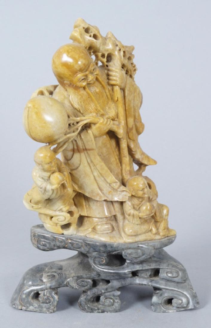 Chinese  Agate Soap Stone Carved Figural Grouping (1 of 10)