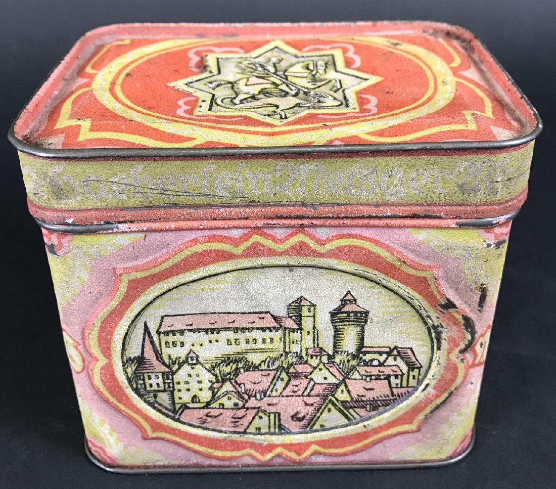 Antique Lithographed Tin German Canister (1 of 6)