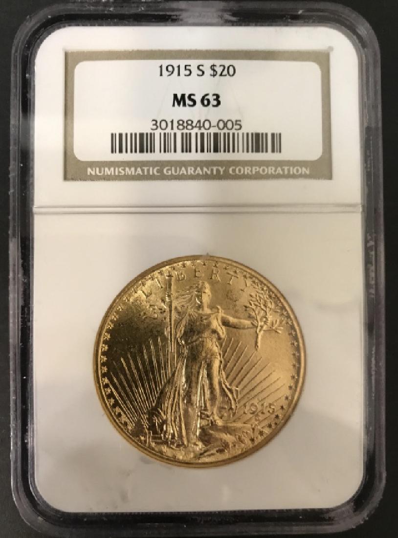 US Gold Coin 1915 Liberty $20 Solid Gold Coin (1 of 4)