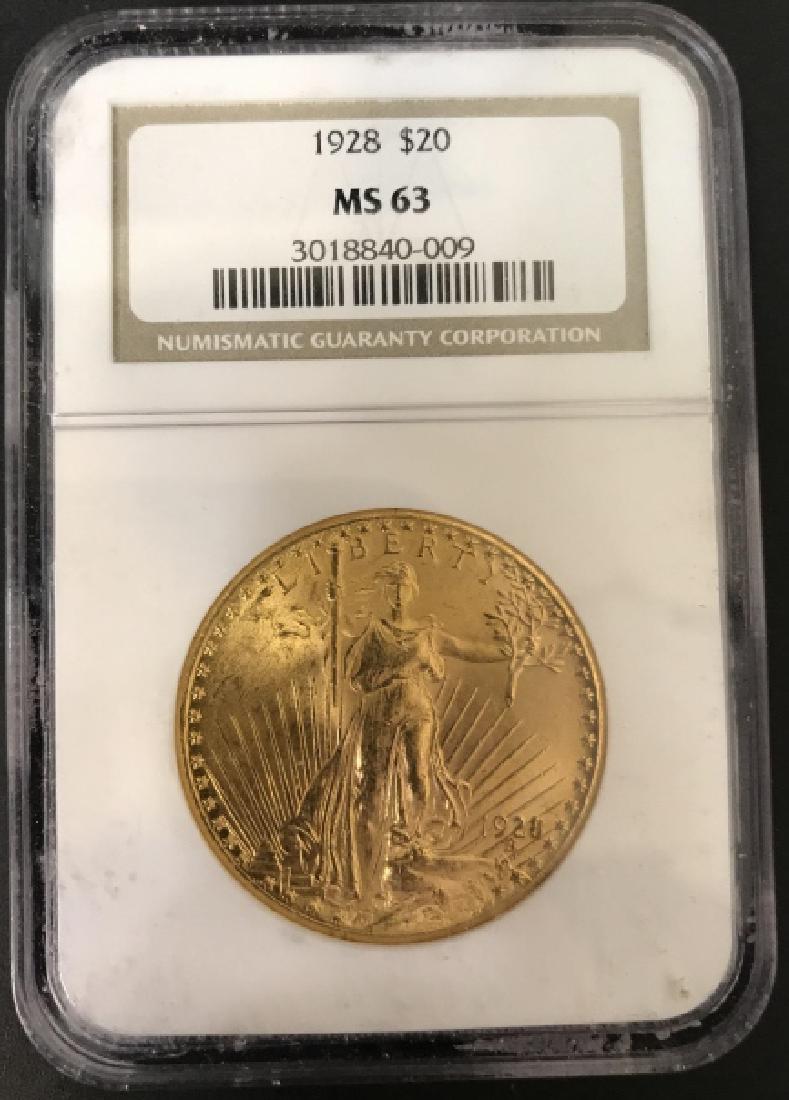 US Gold Coin 1928 Liberty $20 Solid Gold Coin (1 of 4)