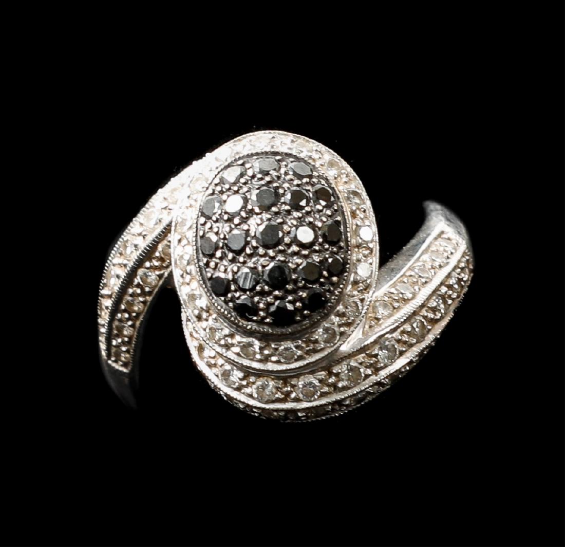 18kt White Gold Ring w White & Black Diamonds (1 of 3)