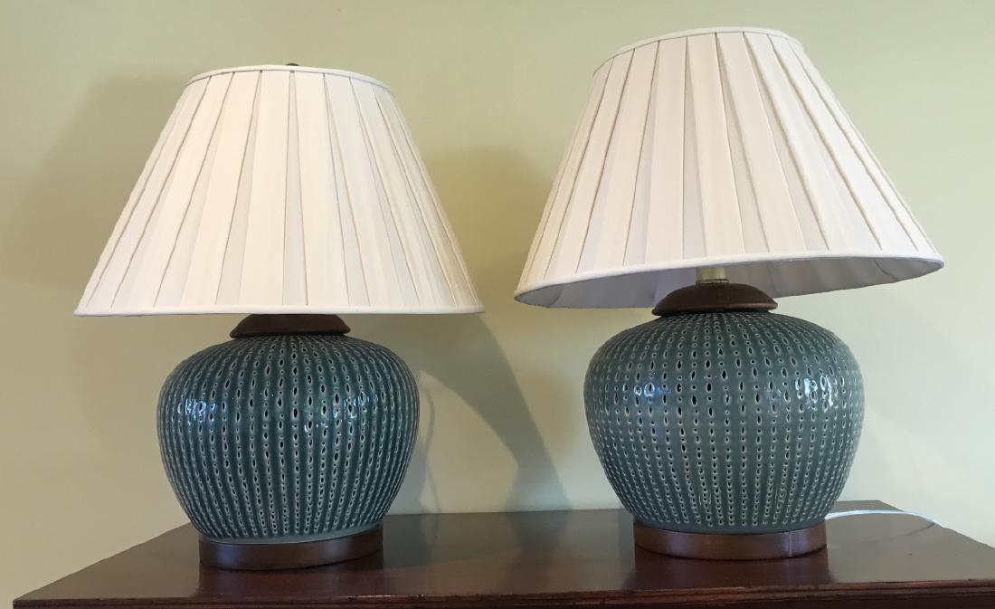 Pair of Ralph Lauren Asian Style Porcelain Lamps (1 of 4)
