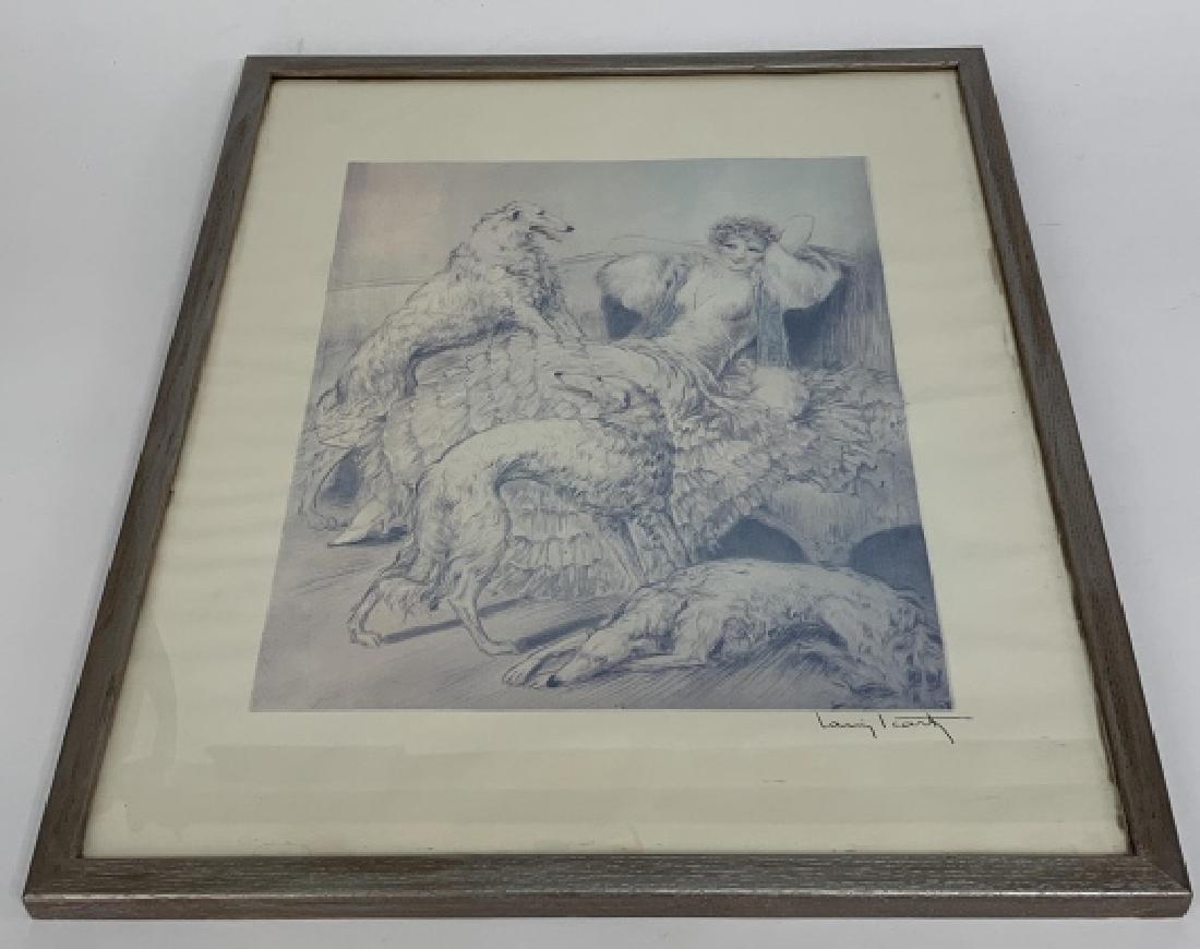 Louis Icart Framed Print Art Deco Woman W Dogs (1 of 4)