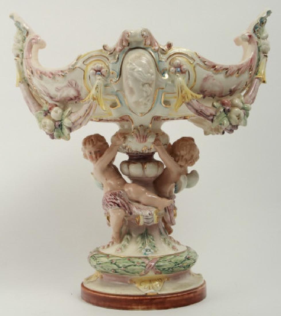 Antique Capodimonte Majolica Centerpiece W Putti (1 of 10)