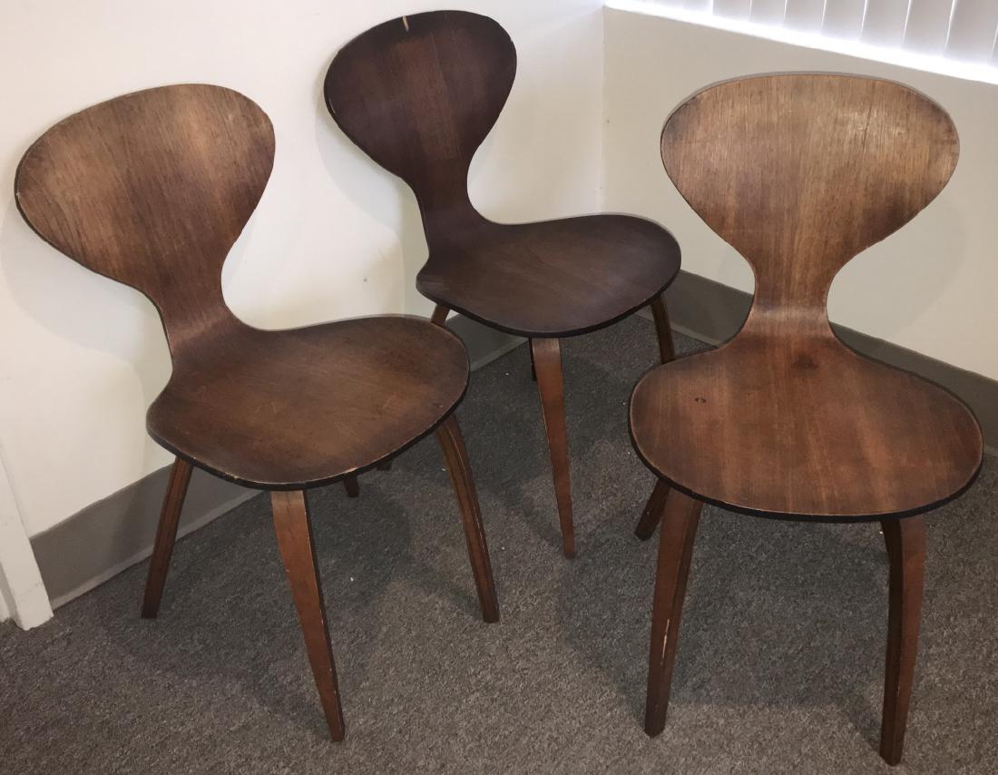 3 Custom Modernist Wooden Scoop Back Side Chair (1 of 11)