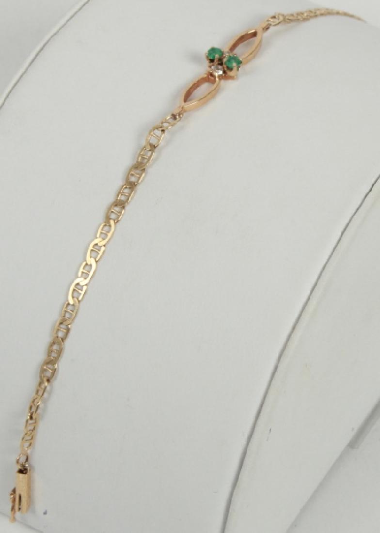 14kt Yellow Gold Bracelet w Emeralds & Diamonds (1 of 4)