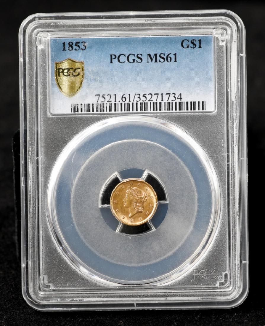 US Gold Coin - $1 1853 Solid Gold Coin (1 of 2)