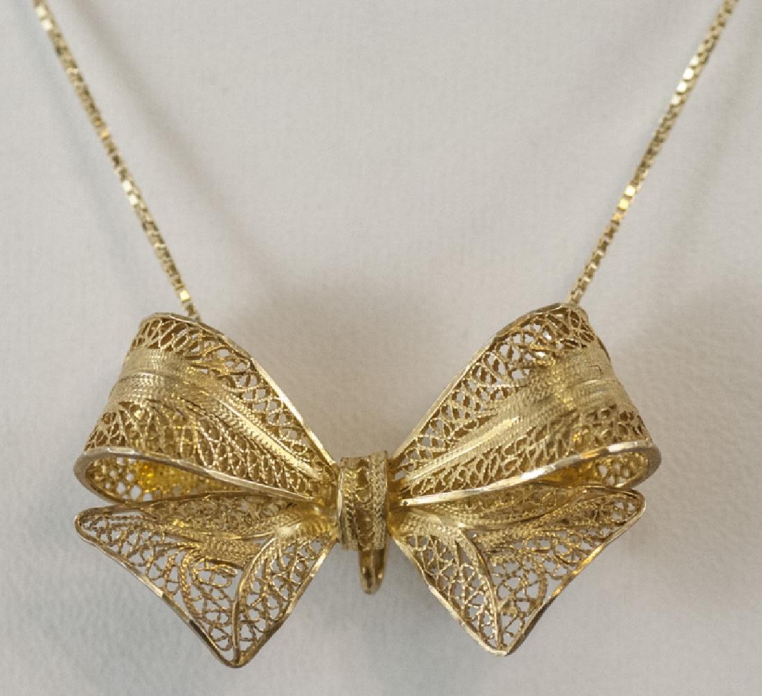 Filigree Bow Pendant on Vermeil Sterling Chain (1 of 6)