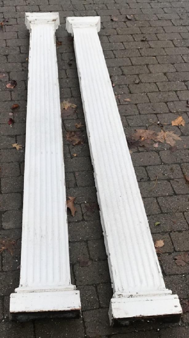 Pair of Roman Doric Columns Wood & Gesso Salvag (1 of 4)