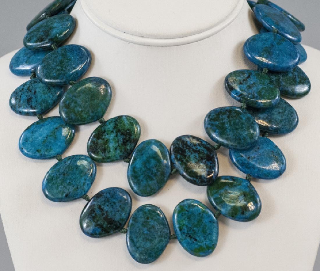 Pair of Handmade Carved Hardstone Disc Necklaces (1 of 6)