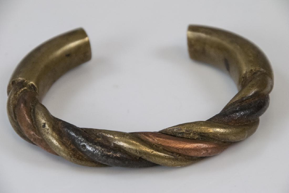Estate Handmade Two Tone Bronze Cuff Bracelet (1 of 5)