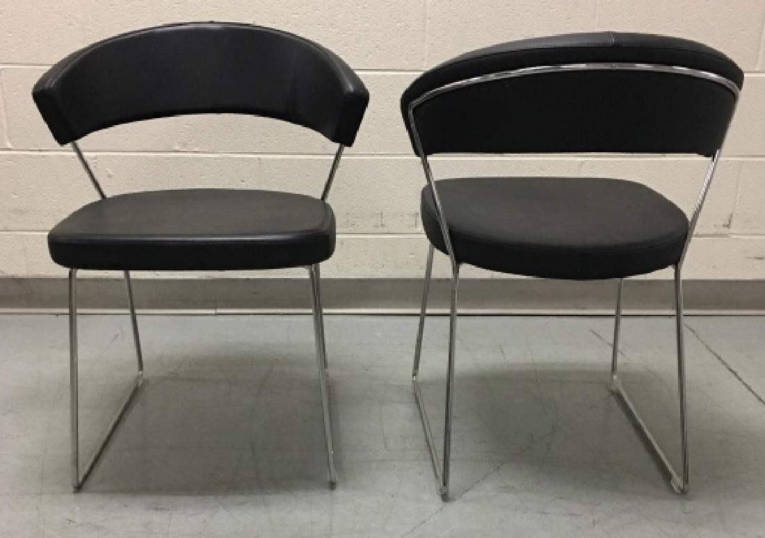 Pair Modernist Leather Side Chairs by Calligaris (1 of 7)