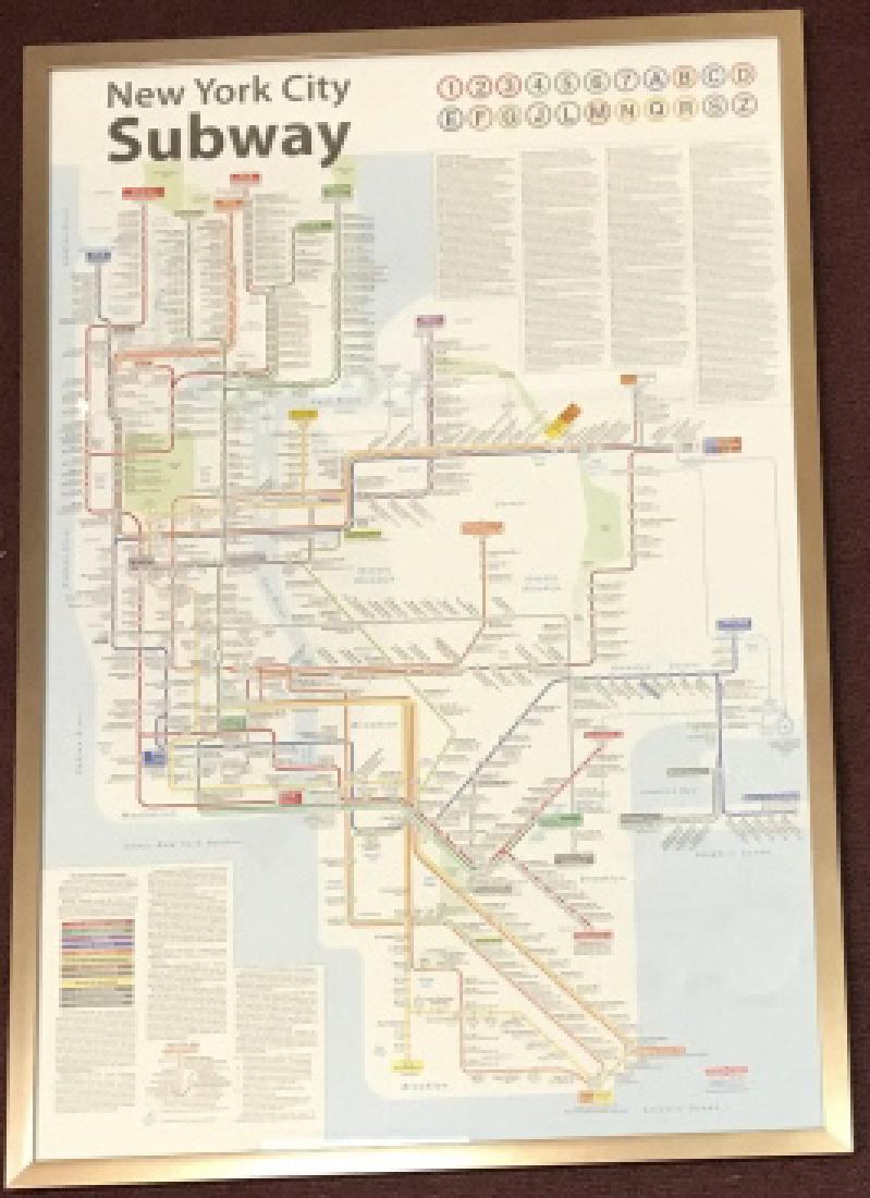 Framed New York City Subway Map Print (1 of 4)