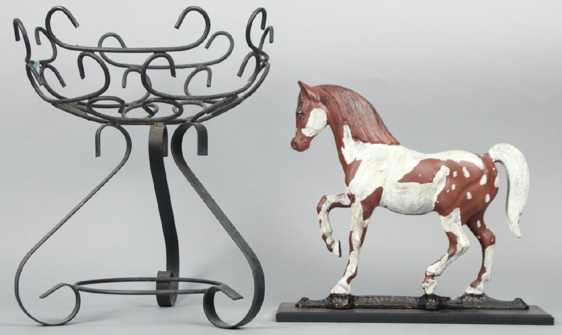 Wrought and Cast Iron Horse and Planter (1 of 10)