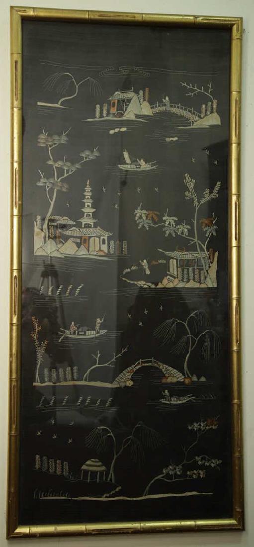 Antique Framed Chinese Silk Embroidered Panel (1 of 8)
