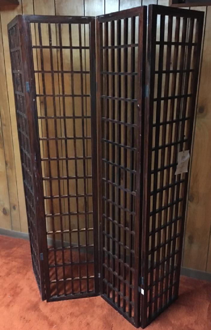 Chinese Elmwood 4 Panel Screen / Room Divider (1 of 5)