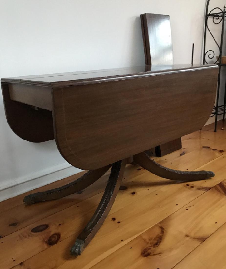 English Sheraton Style Pedestal Base Dining Table (1 of 5)