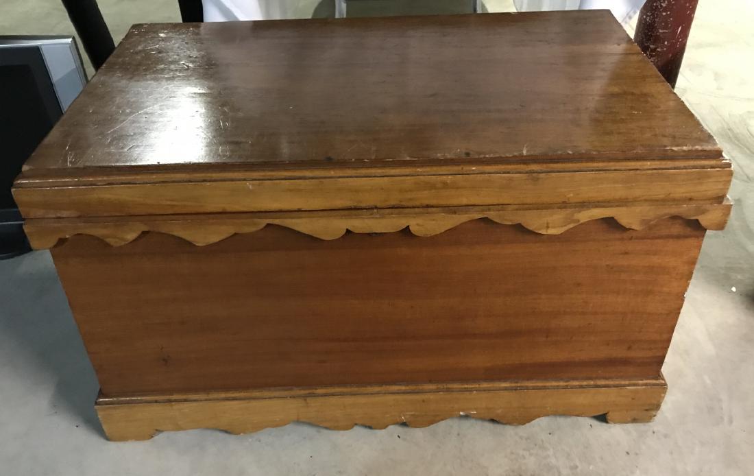 Antique English Campaign Style Wooden Chest (1 of 2)