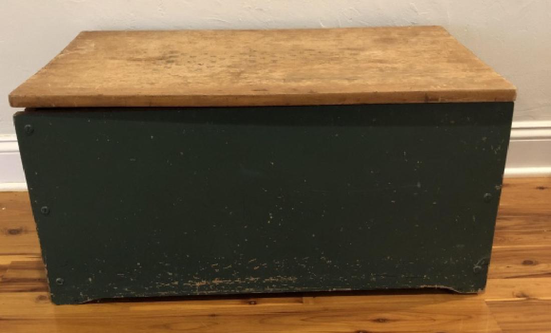 Vintage Pine Trunk Painted Green (1 of 3)