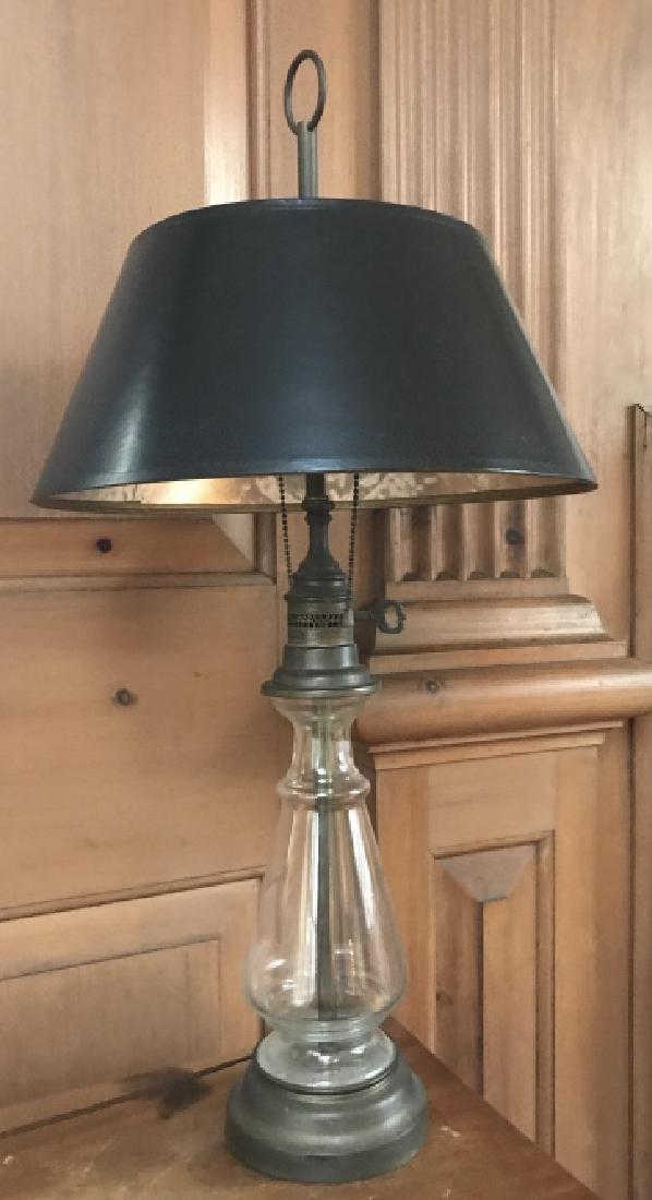 Vintage Molded Glass & Brass Table Lamp (1 of 3)