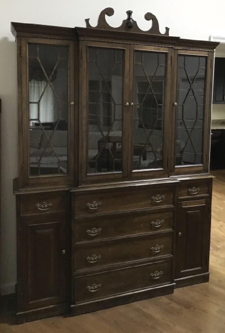 English Chippendale Style Breakfront Cabinet (1 of 4)