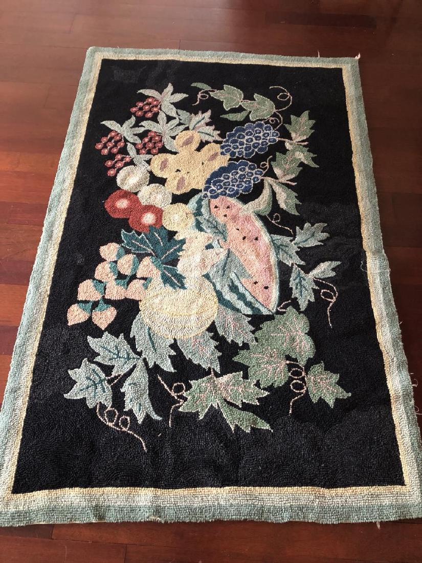 Antique Hooked Rug with Fruit Motif (1 of 4)