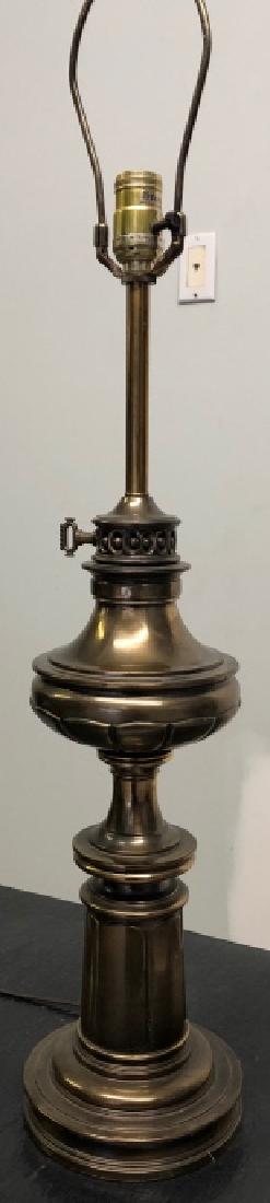 Steiffel Rubbed Brass Column Form Table Lamp (1 of 2)