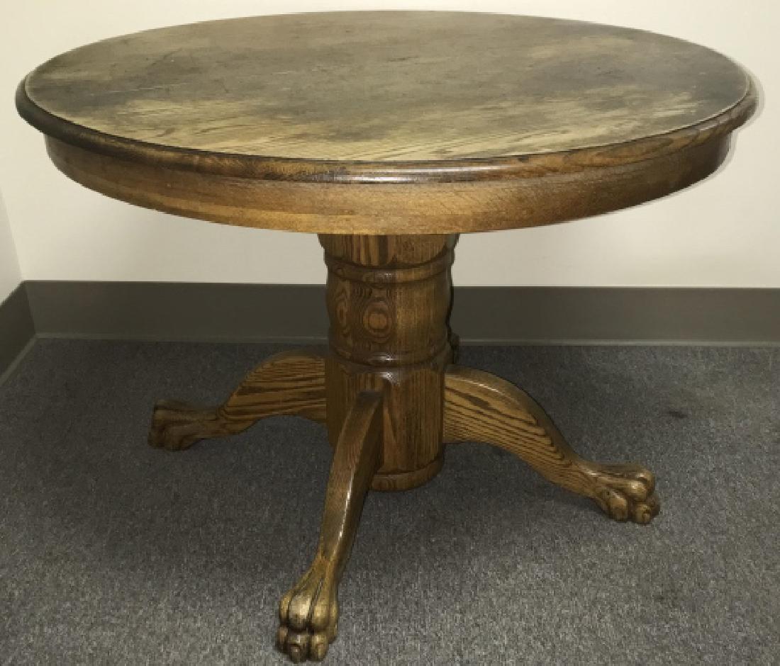 Early American Oak Claw Foot Dining Table (1 of 4)