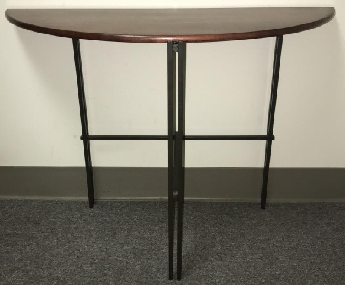 Designer Mission Style Demilune Console Table (1 of 7)