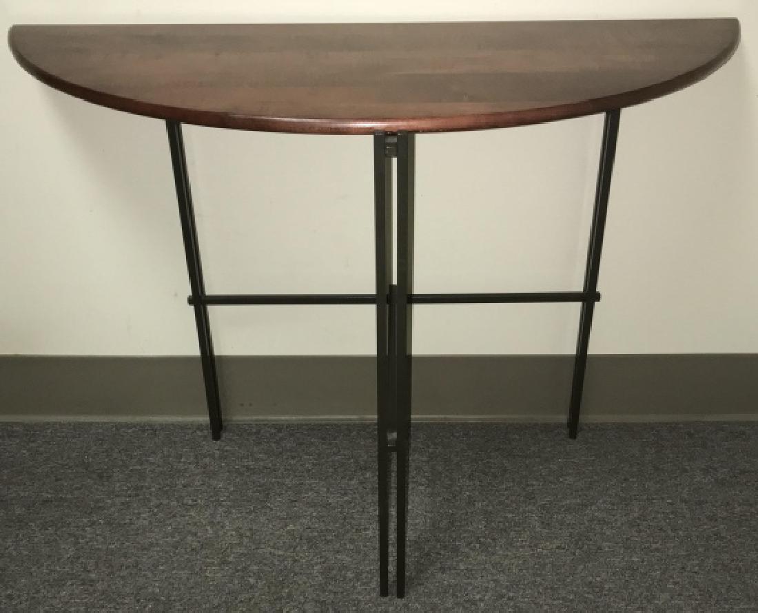 Designer Mission Style Demilune Console Table (1 of 7)