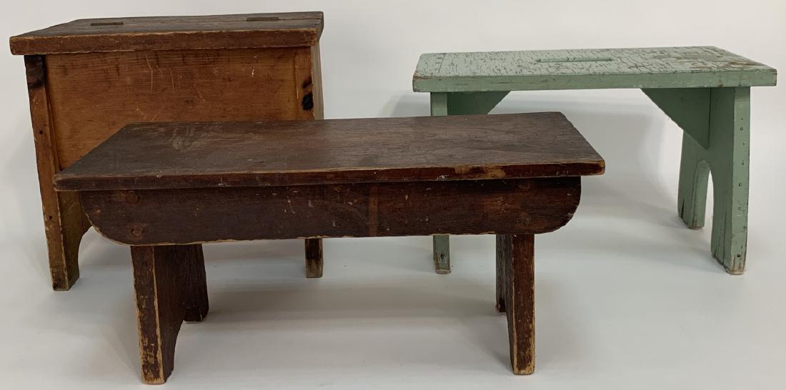 3 Antique Pine Handmade Benches / Cobbler Bench (1 of 6)