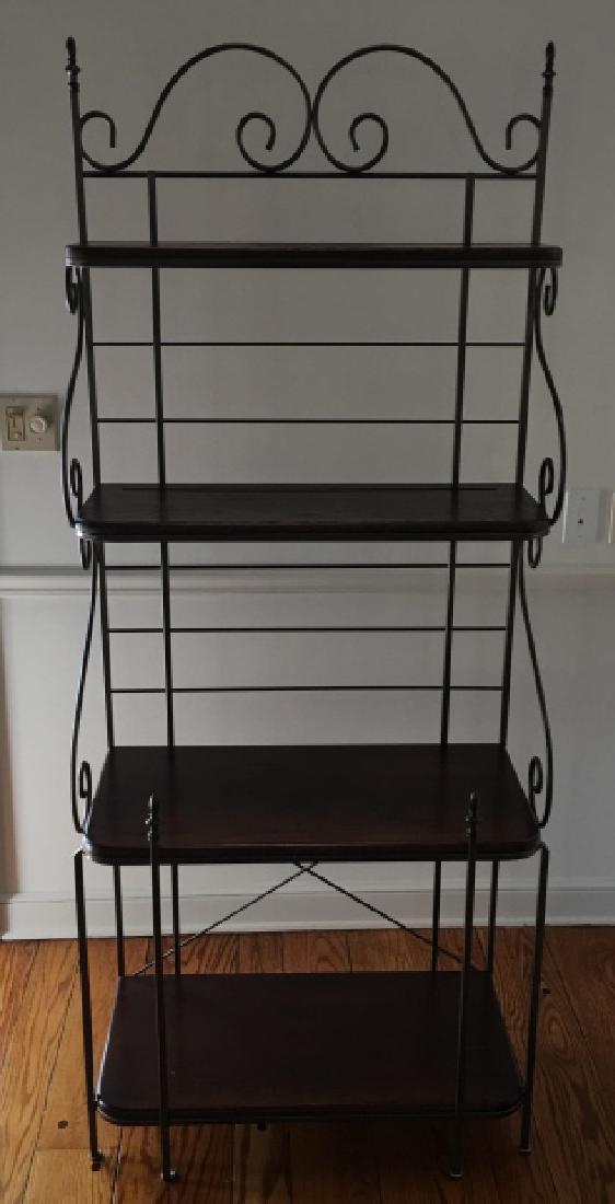 French Style Metal & Wood 4 Shelf Bakers Rack (1 of 9)