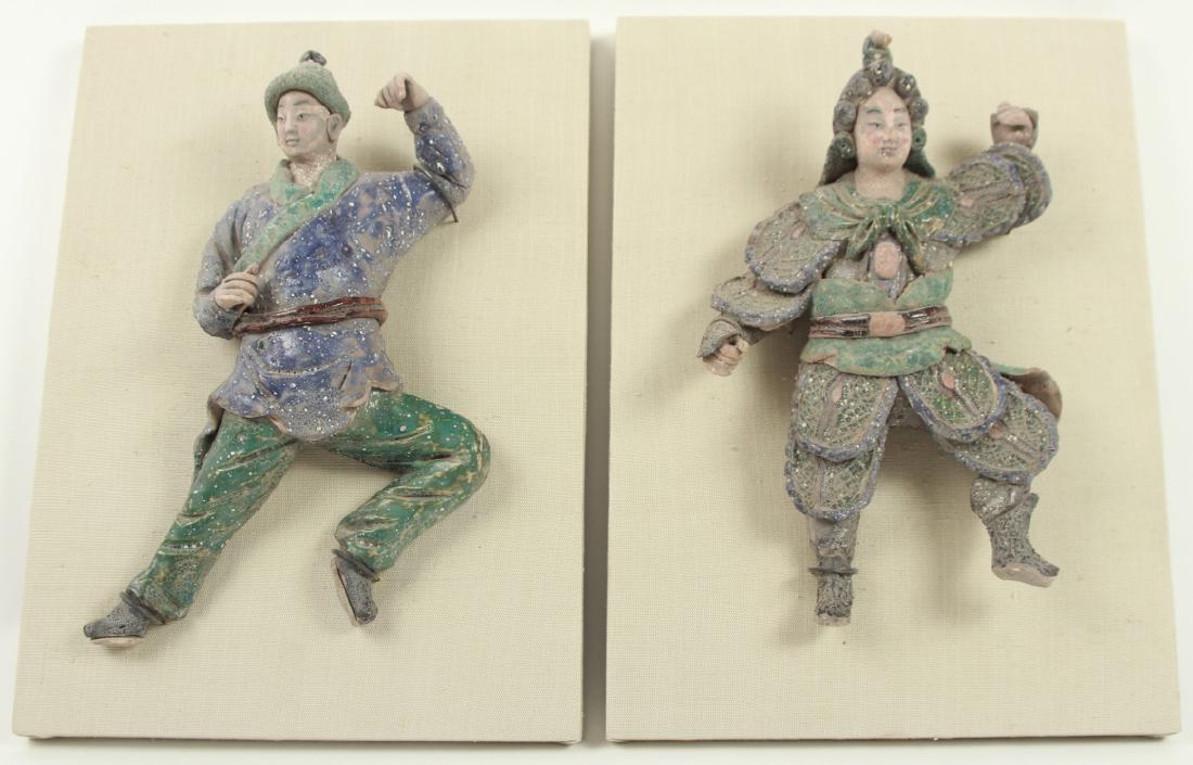 Pair Asian Samurai Ceramic Figures / Sculptures (1 of 8)