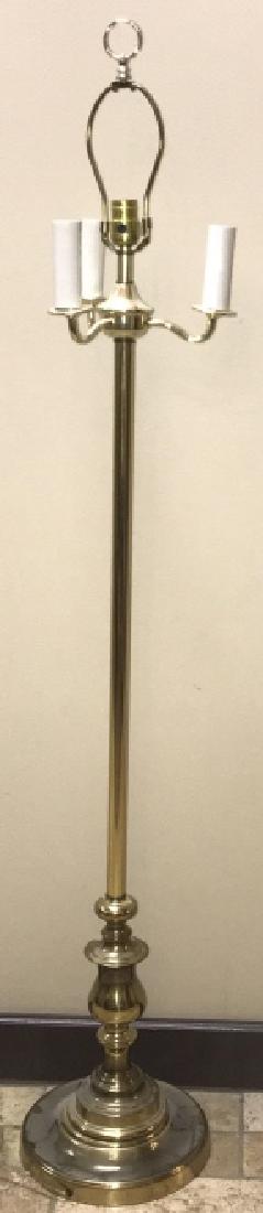 Traditional Style Three Light Brass Standing Lamp (1 of 4)