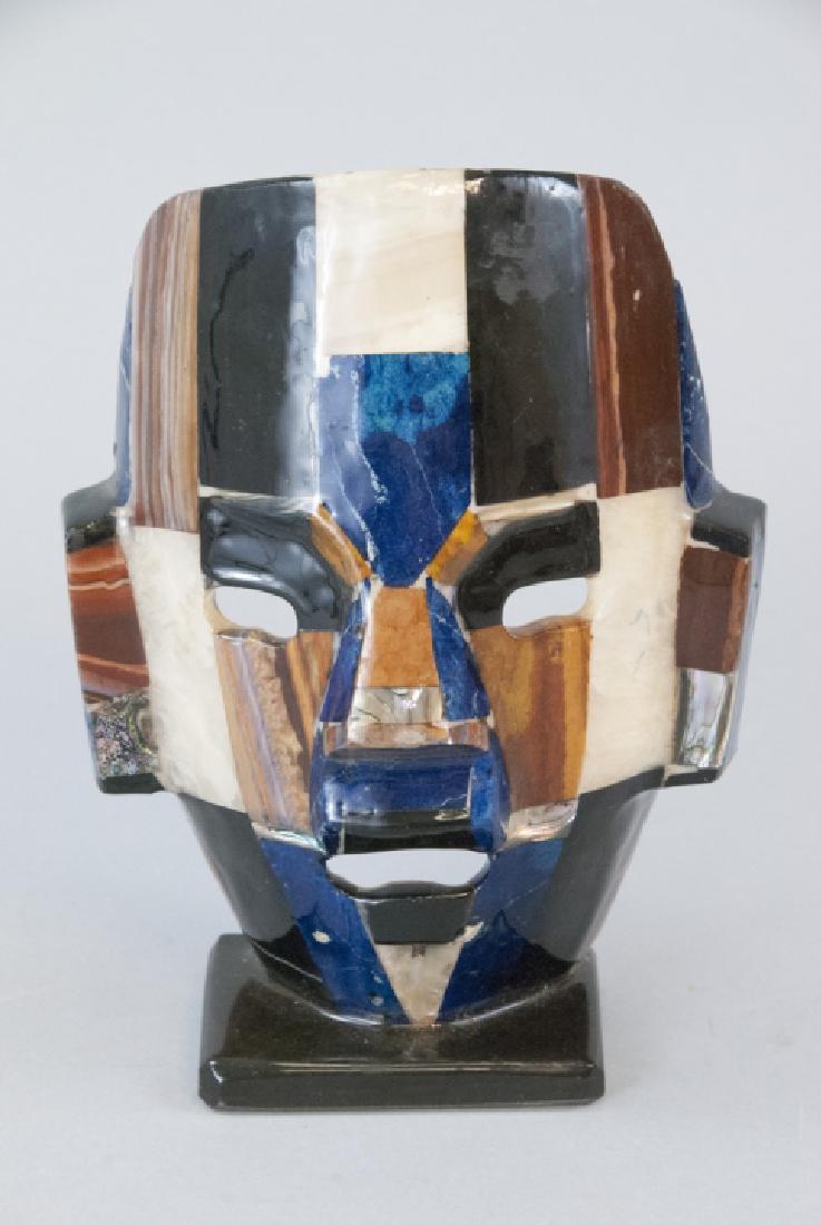 Aztec Folk Mexican Shell & Stone Inlaid Death Mask (1 of 4)