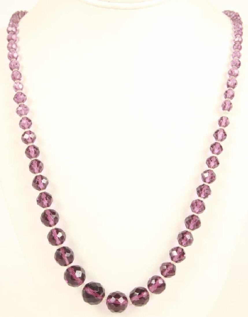 Antique Amethyst Rock Crystal Flapper Era Necklace (1 of 6)