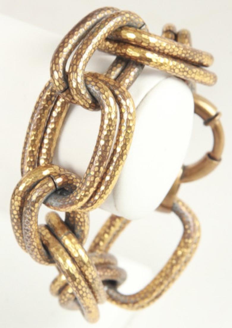 Vintage Large Scale Double Link Gilt Bracelet (1 of 3)