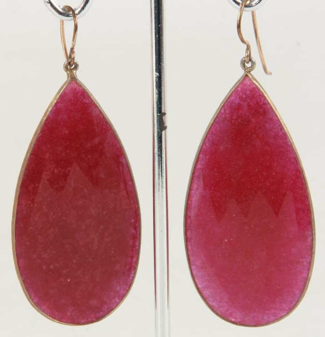 Pair of Large Faceted Ruby Tear Drop Earrings (1 of 3)