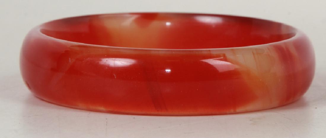 Chinese Carved Agate Bangle Bracelet (1 of 4)