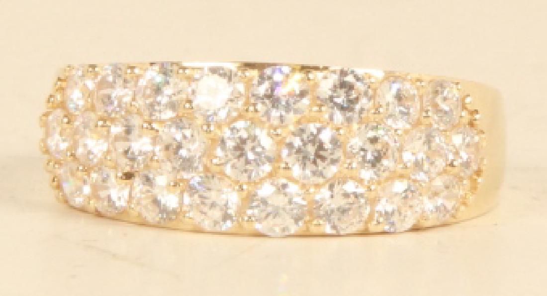 14kt Yellow Gold Pave Set Faux Diamond Ring (1 of 7)