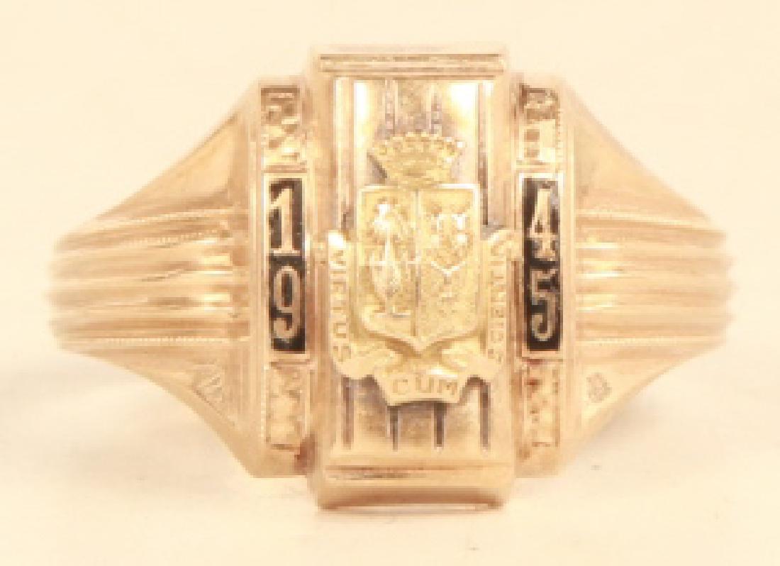 Vintage 10k Yellow Gold 1945 Class Ring w Motto (1 of 4)