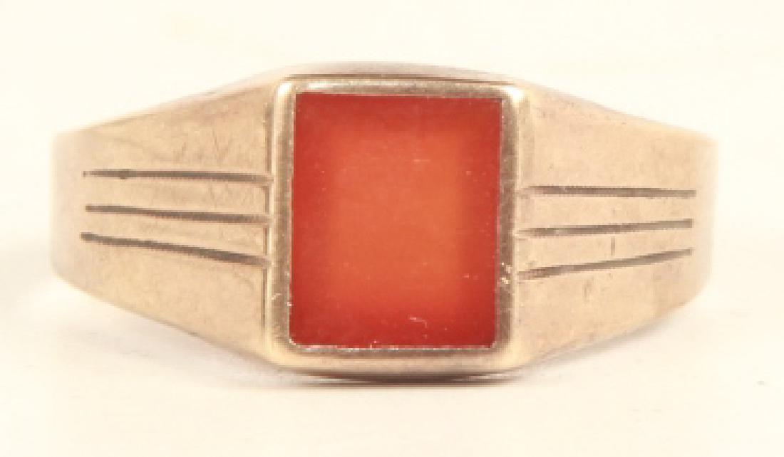 Antique 9kt Yellow Gold & Carnelian Gent's Ring (1 of 4)