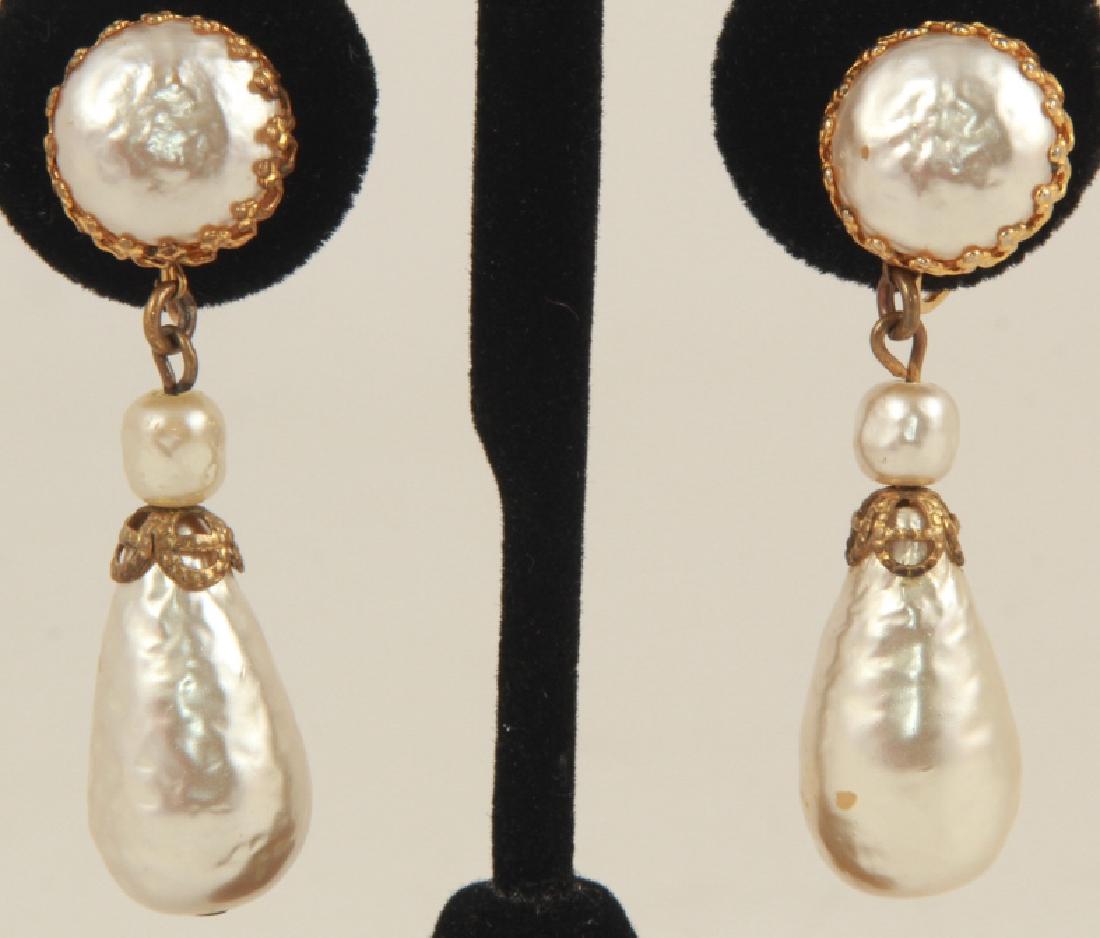 Vintage Pair of Miriam Haskell Faux Pearl Earrings (1 of 5)