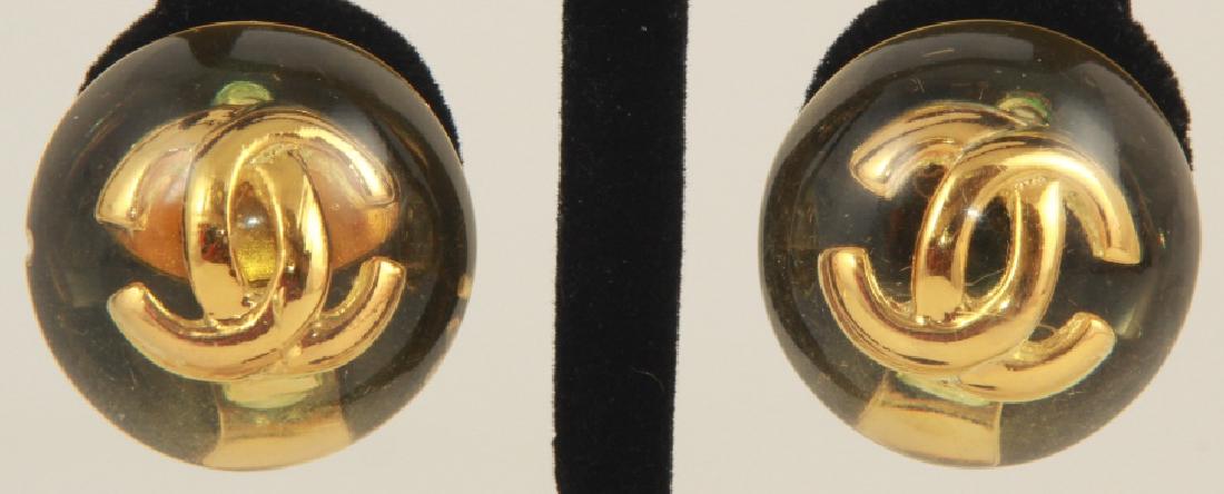 Vintage Chanel Dome Logo Clip Earrings (1 of 4)