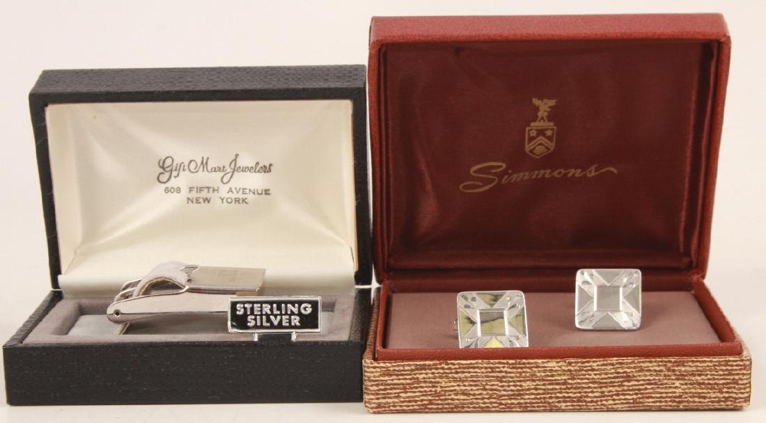Vintage Sterling Silver Cufflinks & Belt Buckle (1 of 7)