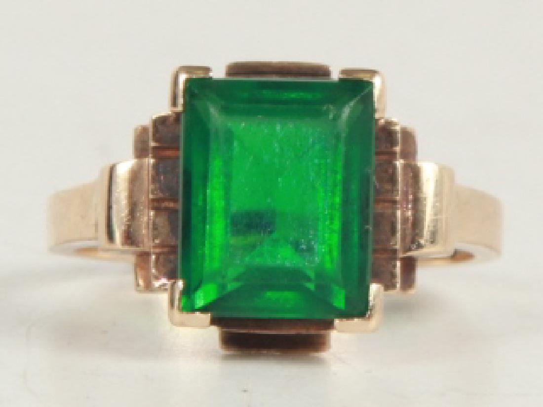 Estate Art Deco Style 10kt Gold Solitaire Ring (1 of 4)