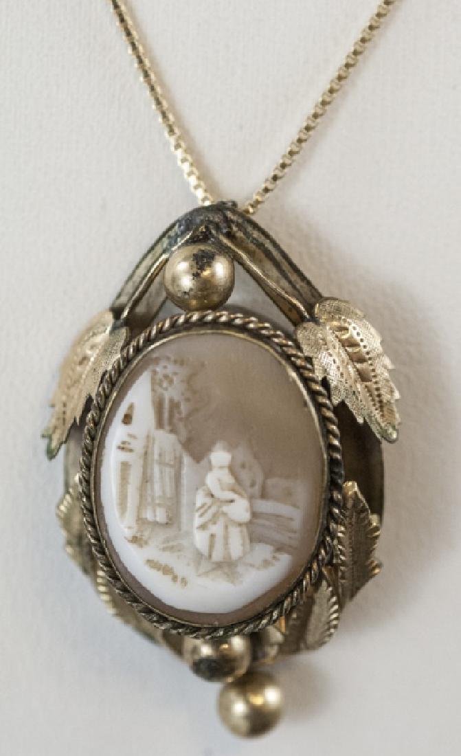 Antique 19th C Victorian Cameo Pendant on Chain (1 of 5)